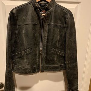 Leather cropped jacket by 1969 Gap.